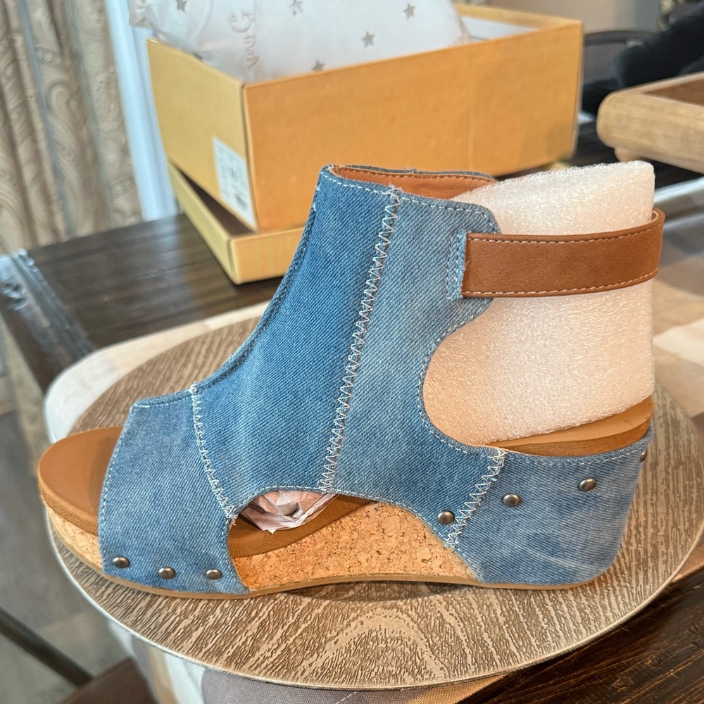 Very G Lala Denim Wedges New - Picture 5 of 10